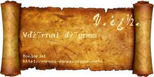 Várnai Ágnes névjegykártya