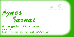 agnes varnai business card