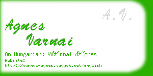 agnes varnai business card